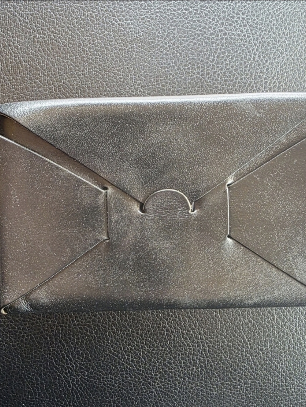 irose Long Black Seamless Genuine Leather Wallet Japan Good Used Condition